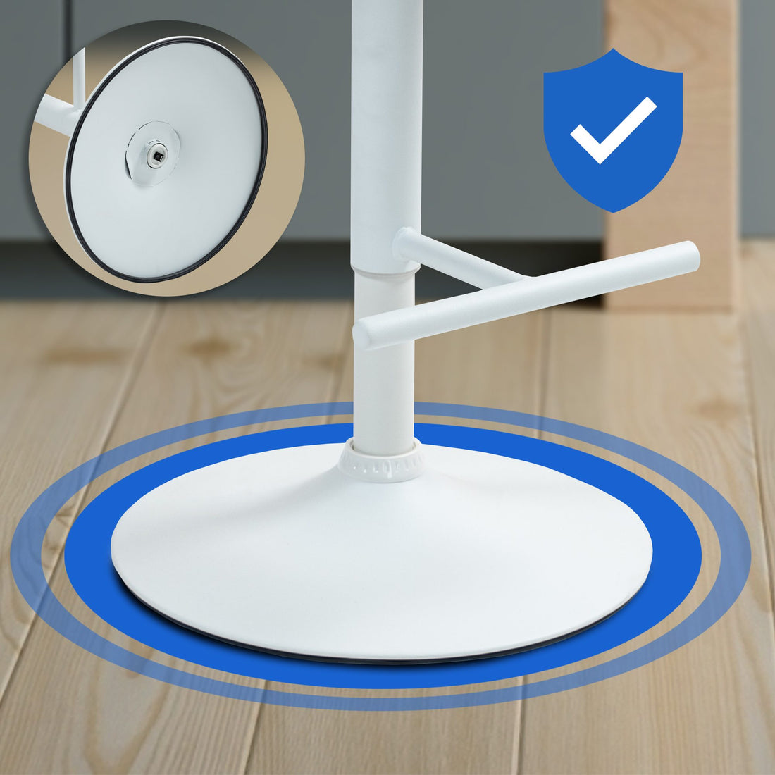 2-delige Set Fluwelen Barkrukken - Elegante Hoge Krukken - Verstelbaar en 360° Draaibaar Kleur blauw