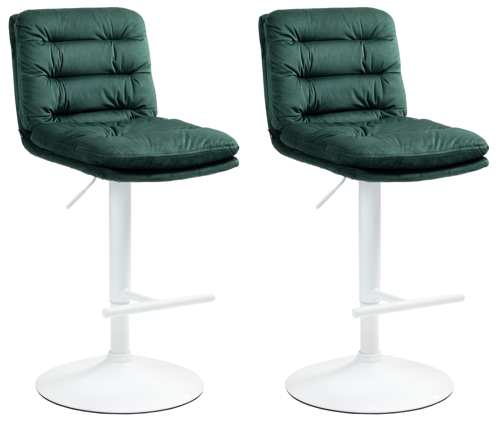 Set van 2 Moderne Fluwelen Barkrukken - Hoge Zitcomfort - Stijlvol Verstelbaar Frame Kleur groen