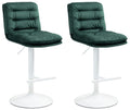 Set van 2 Moderne Fluwelen Barkrukken - Hoge Zitcomfort - Stijlvol Verstelbaar Frame Kleur groen