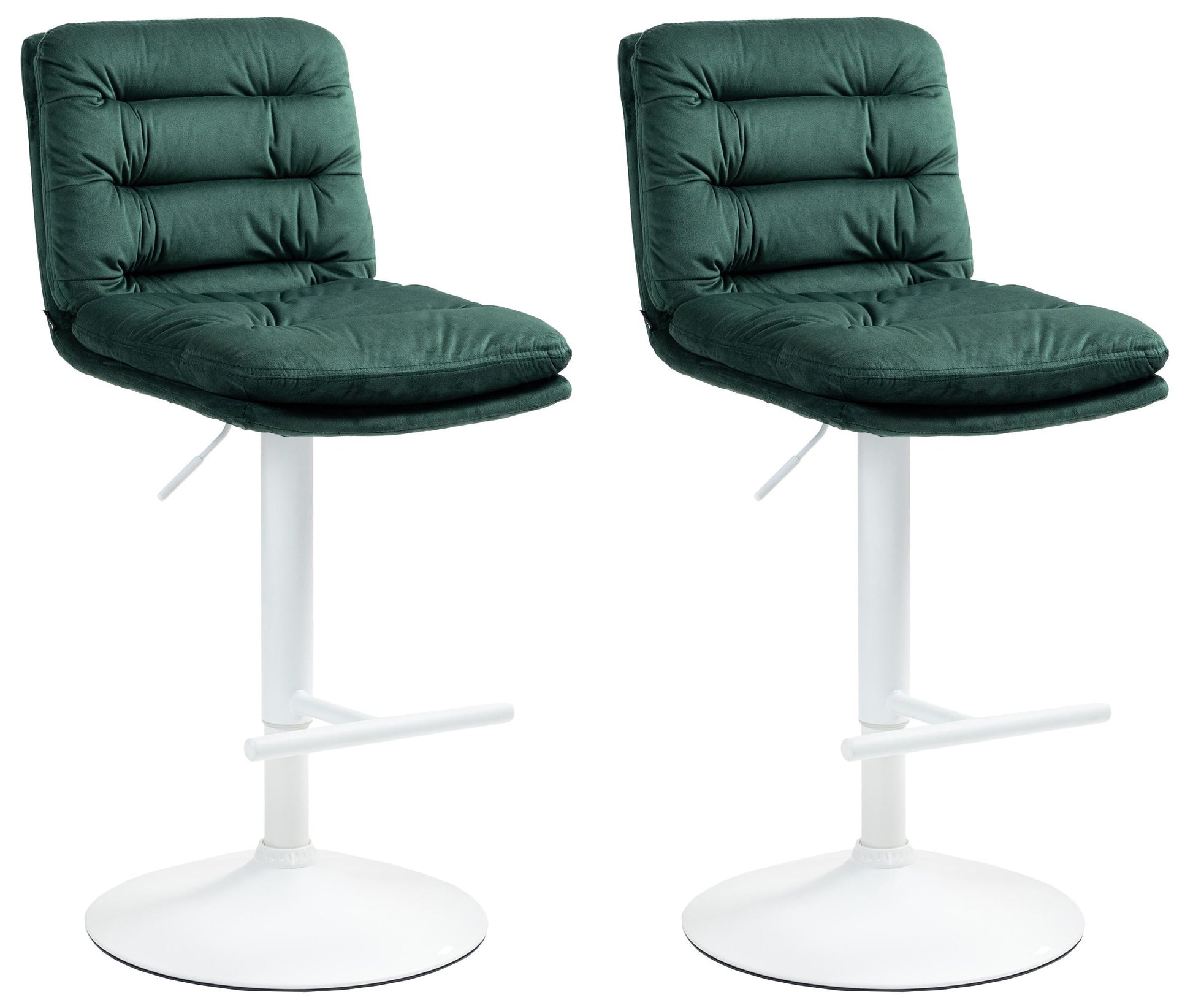 Set van 2 Moderne Fluwelen Barkrukken - Hoge Zitcomfort - Stijlvol Verstelbaar Frame Kleur groen