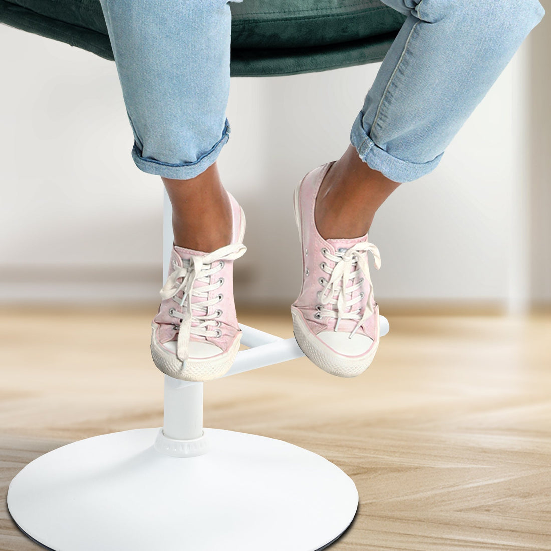 Set van 2 Moderne Fluwelen Barkrukken - Hoge Zitcomfort - Stijlvol Verstelbaar Frame Kleur groen