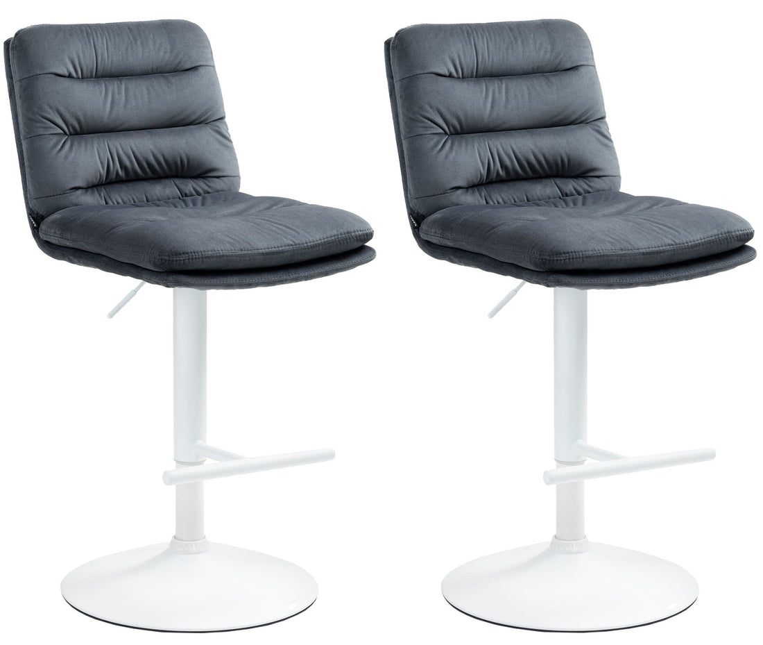 Set van 2 Fluwelen Barkrukken - Hoge Krukken - Ultiem Zitcomfort Kleur donkergrijs