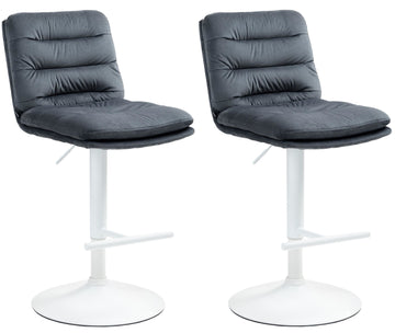 Set van 2 Fluwelen Barkrukken - Hoge Krukken - Ultiem Zitcomfort Kleur donkergrijs