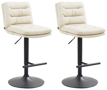 2-delige set Barkrukken - Krukken - Hoog Zitcomfort Kleur crème Onderstel Kleur zwart