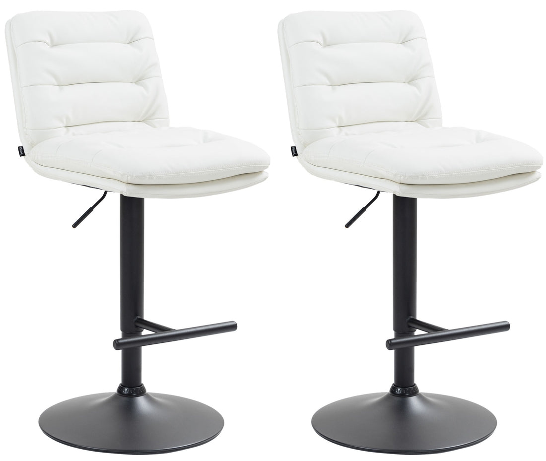 2-delige set Barkrukken - Krukken - Hoog Zitcomfort Kleur crème Onderstel Kleur zwart
