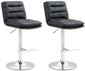 Set van 2 Moderne Barkrukken - Kunstleren Krukken - Hoog Zitcomfort Kleur zwart