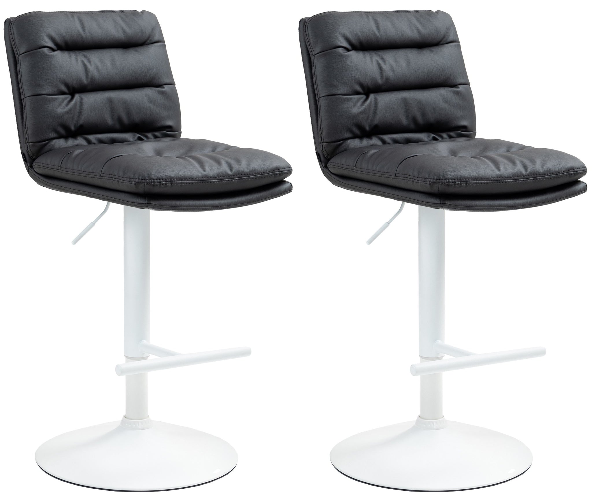 2-delige set Barkrukken - Hoge Stoelen - Verstelbare Hoogte & 360° Draaifunctie Kleur zwart
