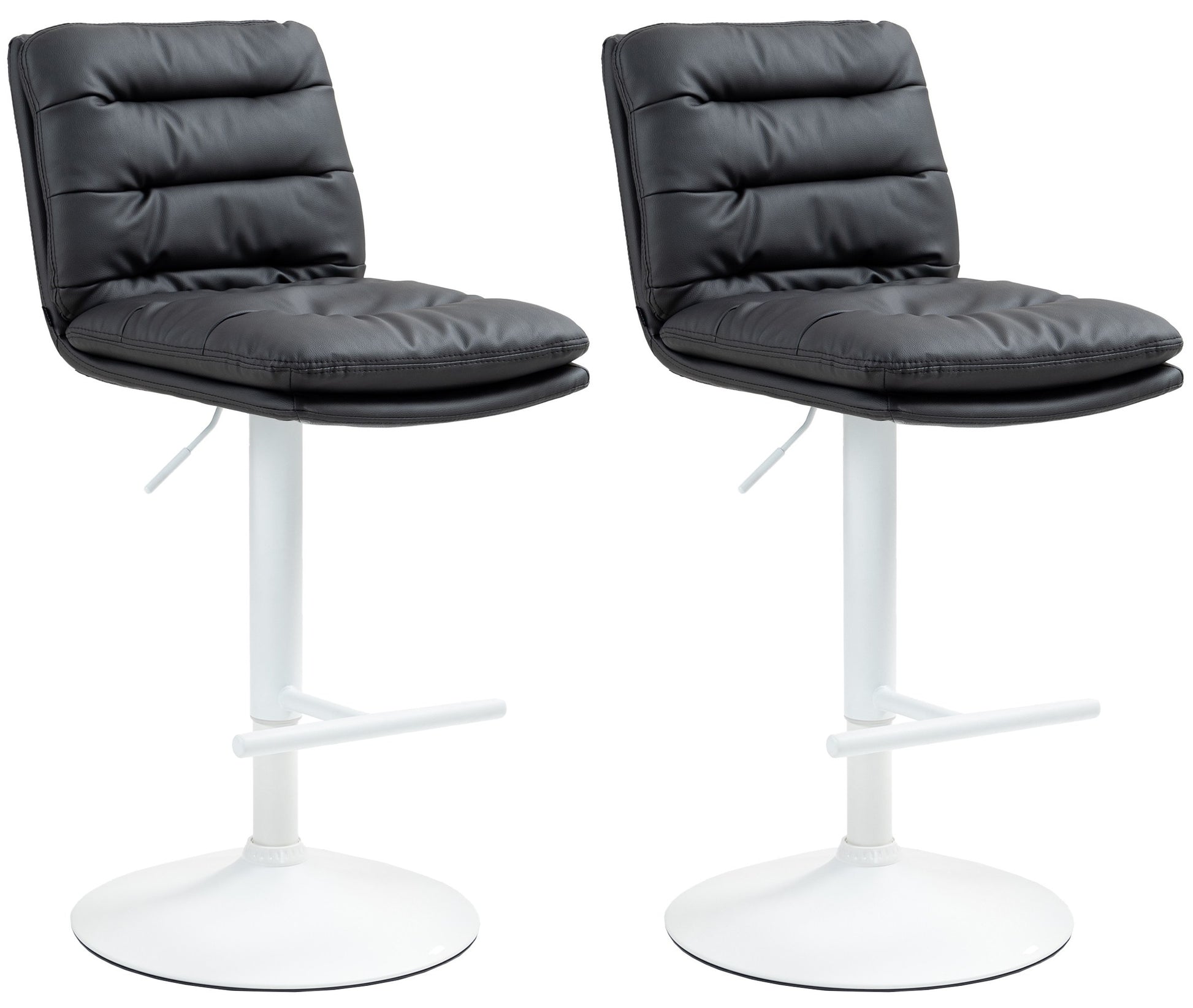 2-delige set Barkrukken - Hoge Stoelen - Verstelbare Hoogte & 360° Draaifunctie Kleur zwart