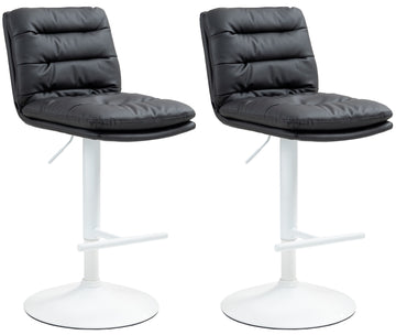 2-delige set Barkrukken - Hoge Stoelen - Verstelbare Hoogte & 360° Draaifunctie Kleur zwart