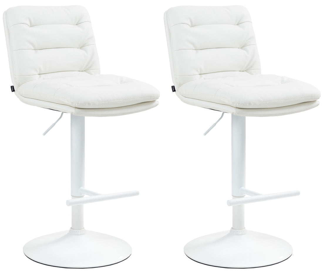 Set van 2 Moderne Barkrukken - Kunstlederen Krukken - Ultiem Zitcomfort Kleur wit