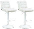 Set van 2 Moderne Barkrukken - Kunstlederen Krukken - Ultiem Zitcomfort Kleur wit