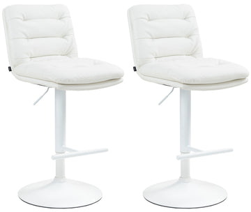 Set van 2 Moderne Barkrukken - Kunstlederen Krukken - Ultiem Zitcomfort Kleur wit