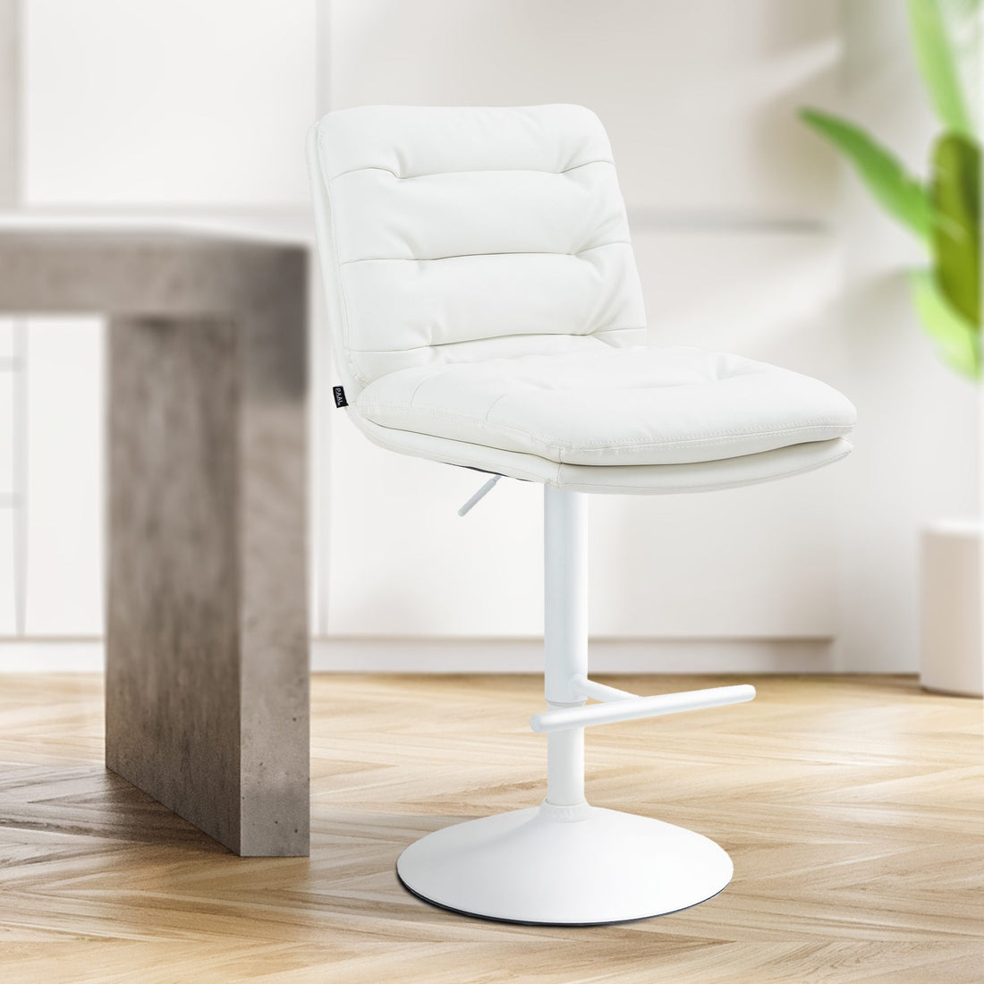 Set van 2 Moderne Barkrukken - Kunstlederen Krukken - Ultiem Zitcomfort Kleur wit