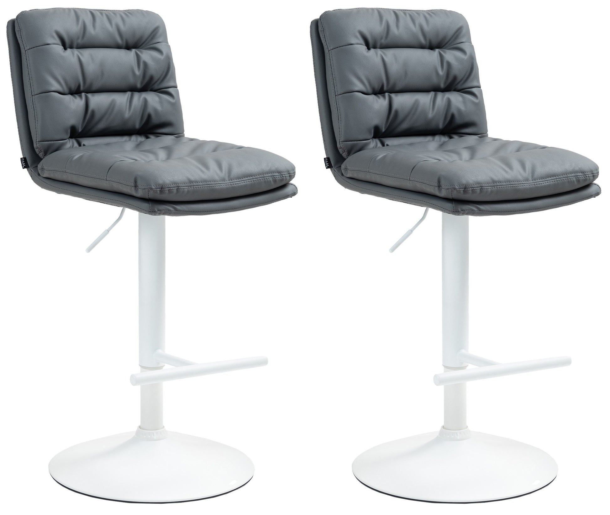 Moderne Barkrukken Set - Kunstleren Krukken - In Hoogte Verstelbaar Kleur grijs