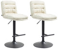 2-delige Set Barkrukken - Counterstoelen - Hoog Zitcomfort Kleur crème Onderstel Kleur zwart