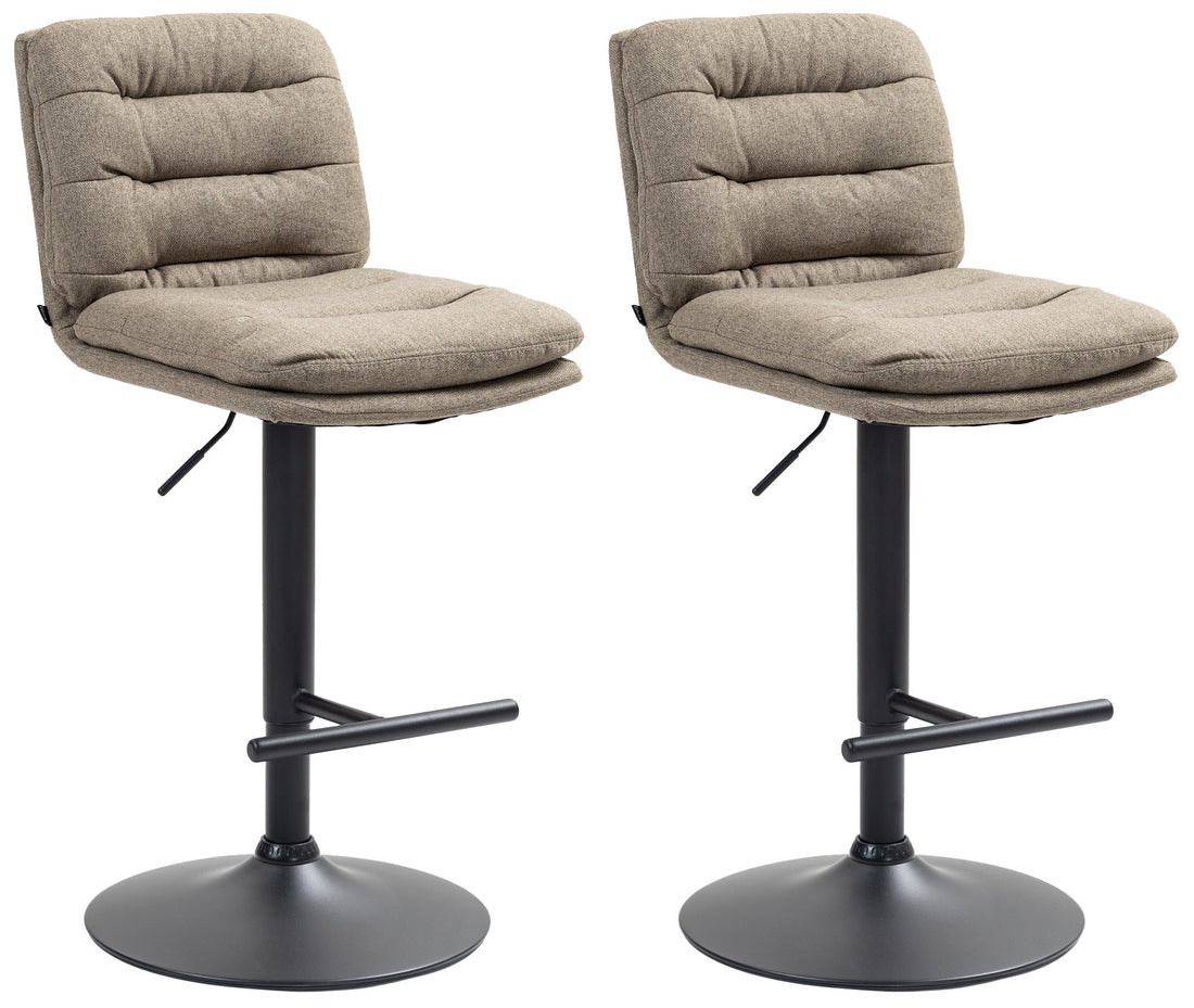 2-delige Set Barkrukken - Counterstoelen - Hoog Zitcomfort Kleur crème Onderstel Kleur zwart