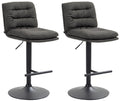 2-delige Set Barkrukken - Counterstoelen - Hoog Zitcomfort Kleur donkergrijs Onderstel Kleur zwart