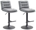 2-delige Set Barkrukken - Counterstoelen - Hoog Zitcomfort Kleur grijs Onderstel Kleur zwart