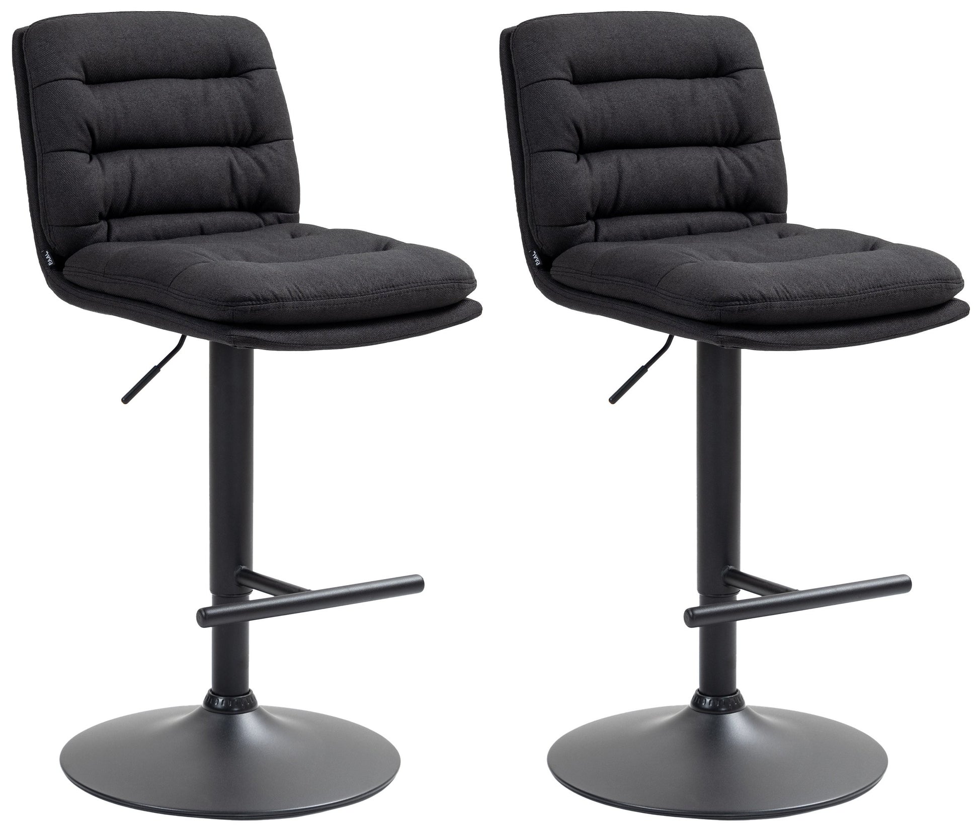 2-delige Set Barkrukken - Counterstoelen - Hoog Zitcomfort Kleur zwart Onderstel Kleur zwart