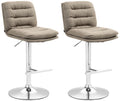 2-delige Set Barkrukken - Counterstoelen - Hoog Zitcomfort Kleur taupe Onderstel Kleur chroom