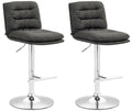 2-delige Set Barkrukken - Counterstoelen - Hoog Zitcomfort Kleur donkergrijs Onderstel Kleur chroom