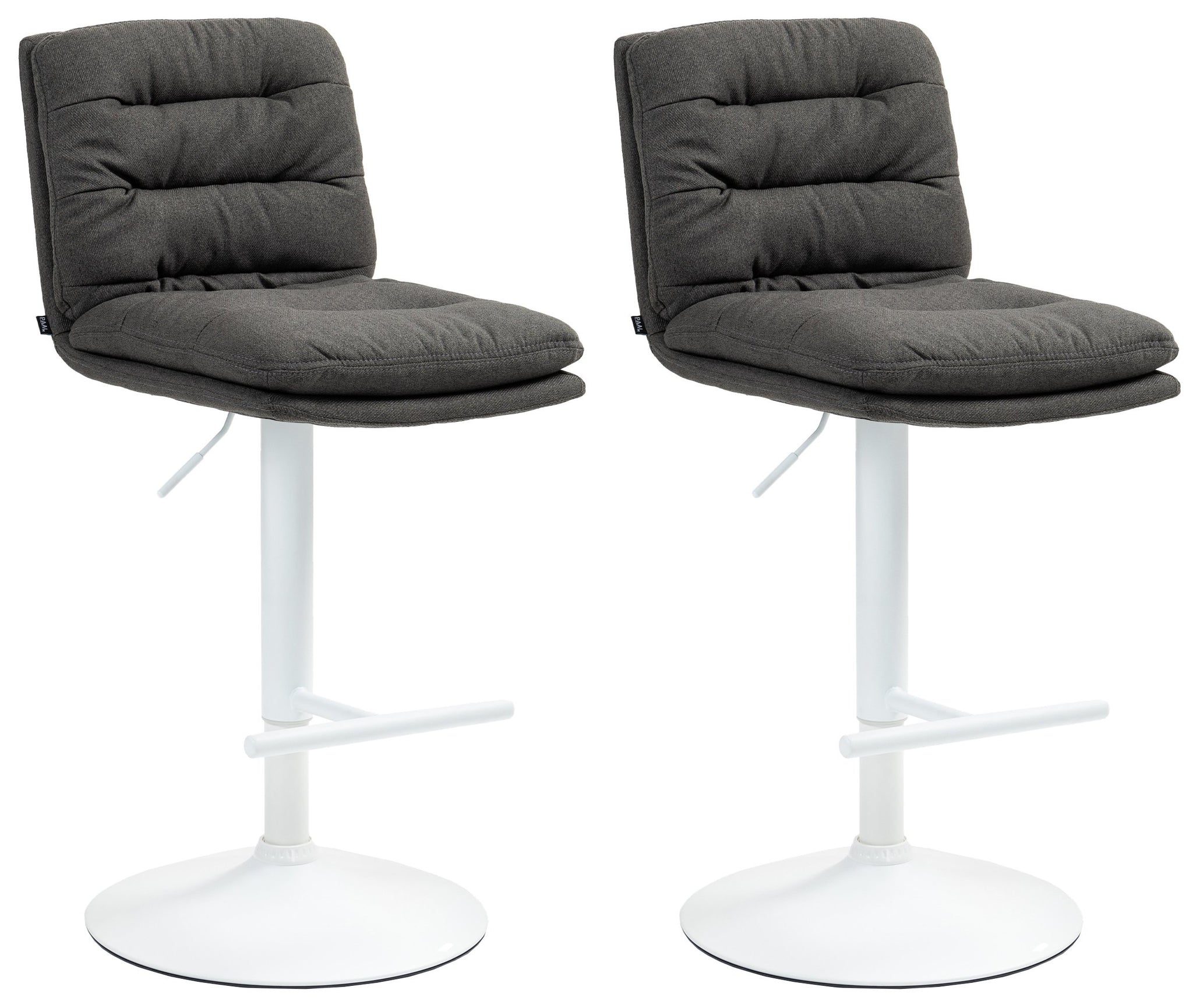 Set van 2 Barkrukken - Moderne Barstoelen - Draaibaar & In Hoogte Verstelbaar Kleur donkergrijs