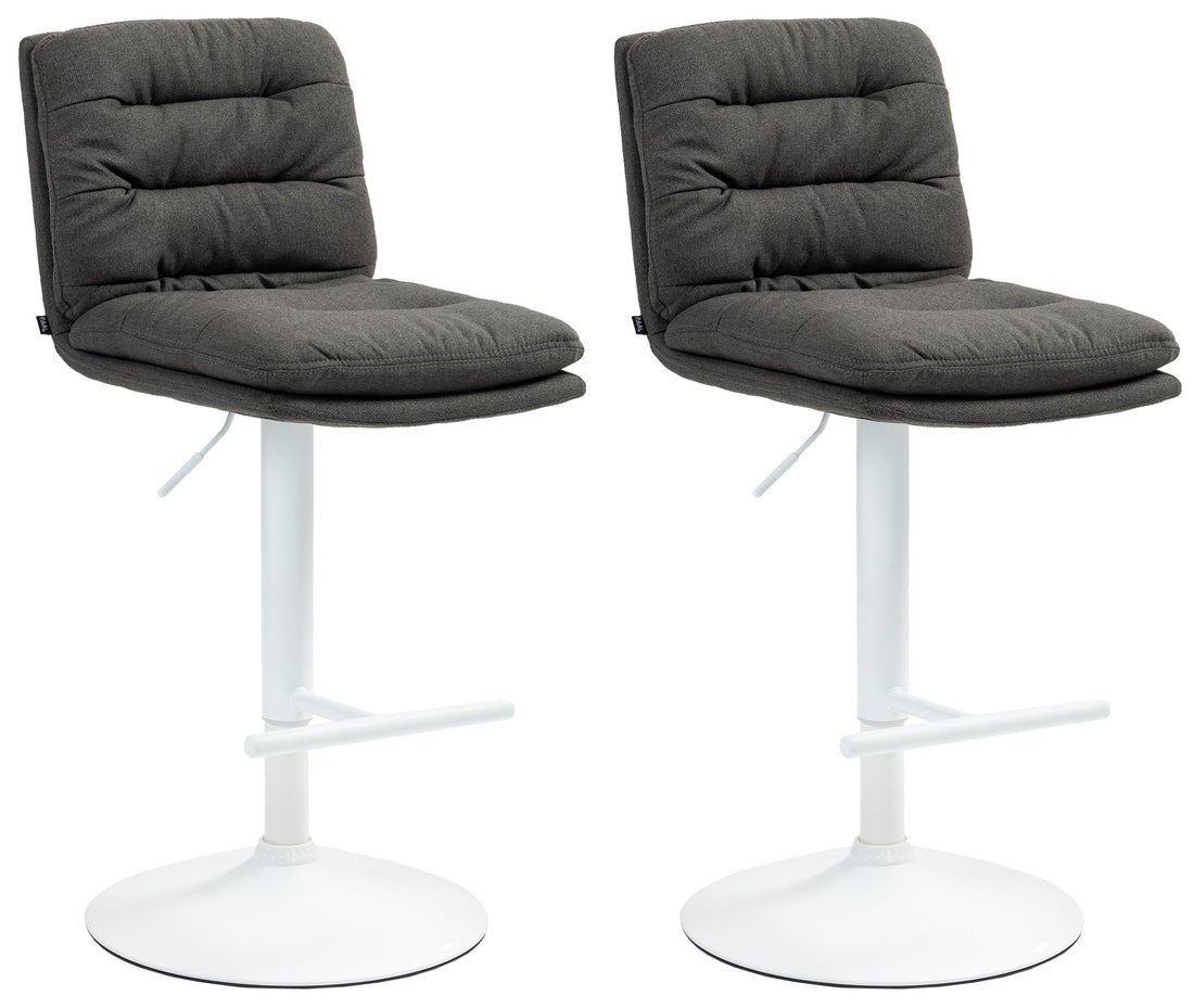 Set van 2 Barkrukken - Moderne Barstoelen - Draaibaar & In Hoogte Verstelbaar Kleur donkergrijs