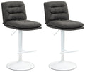 Set van 2 Barkrukken - Moderne Barstoelen - Draaibaar & In Hoogte Verstelbaar Kleur donkergrijs