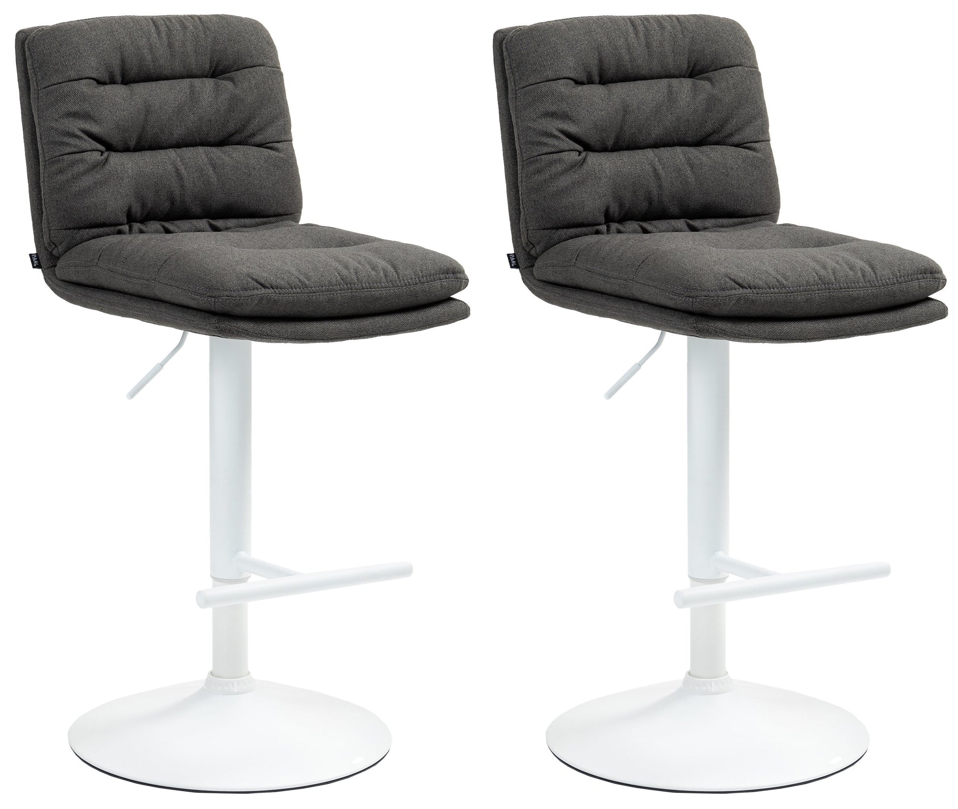 Set van 2 Barkrukken - Moderne Barstoelen - Draaibaar & In Hoogte Verstelbaar Kleur donkergrijs