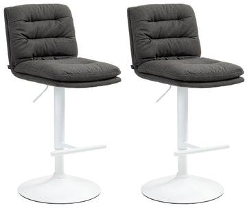 Set van 2 Barkrukken - Moderne Barstoelen - Draaibaar & In Hoogte Verstelbaar Kleur donkergrijs