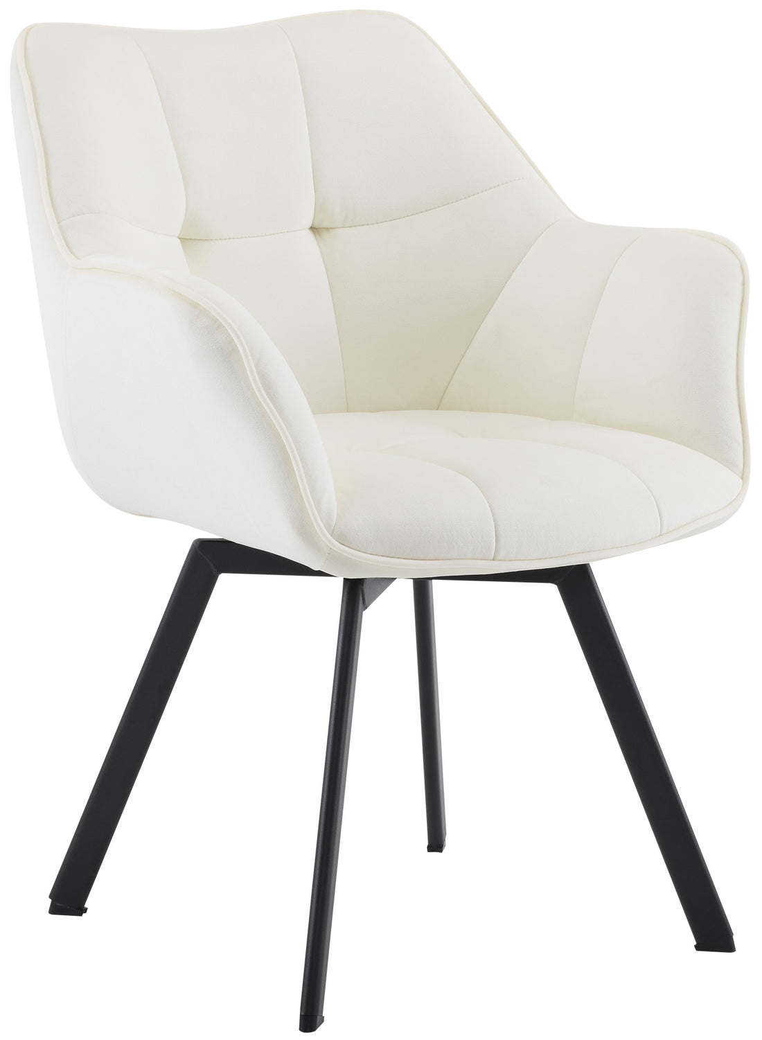 Draaibare Velvet Eettafelstoel - Luxe Stoel - Optimaal Comfort en Onderhoudsvriendelijk Kleur crème