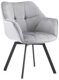 Draaibare Velvet Eettafelstoel - Luxe Stoel - Optimaal Comfort en Onderhoudsvriendelijk Kleur donkergrijs