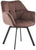 Draaibare Velvet Eettafelstoel - Luxe Stoel - Optimaal Comfort en Onderhoudsvriendelijk Kleur bruin