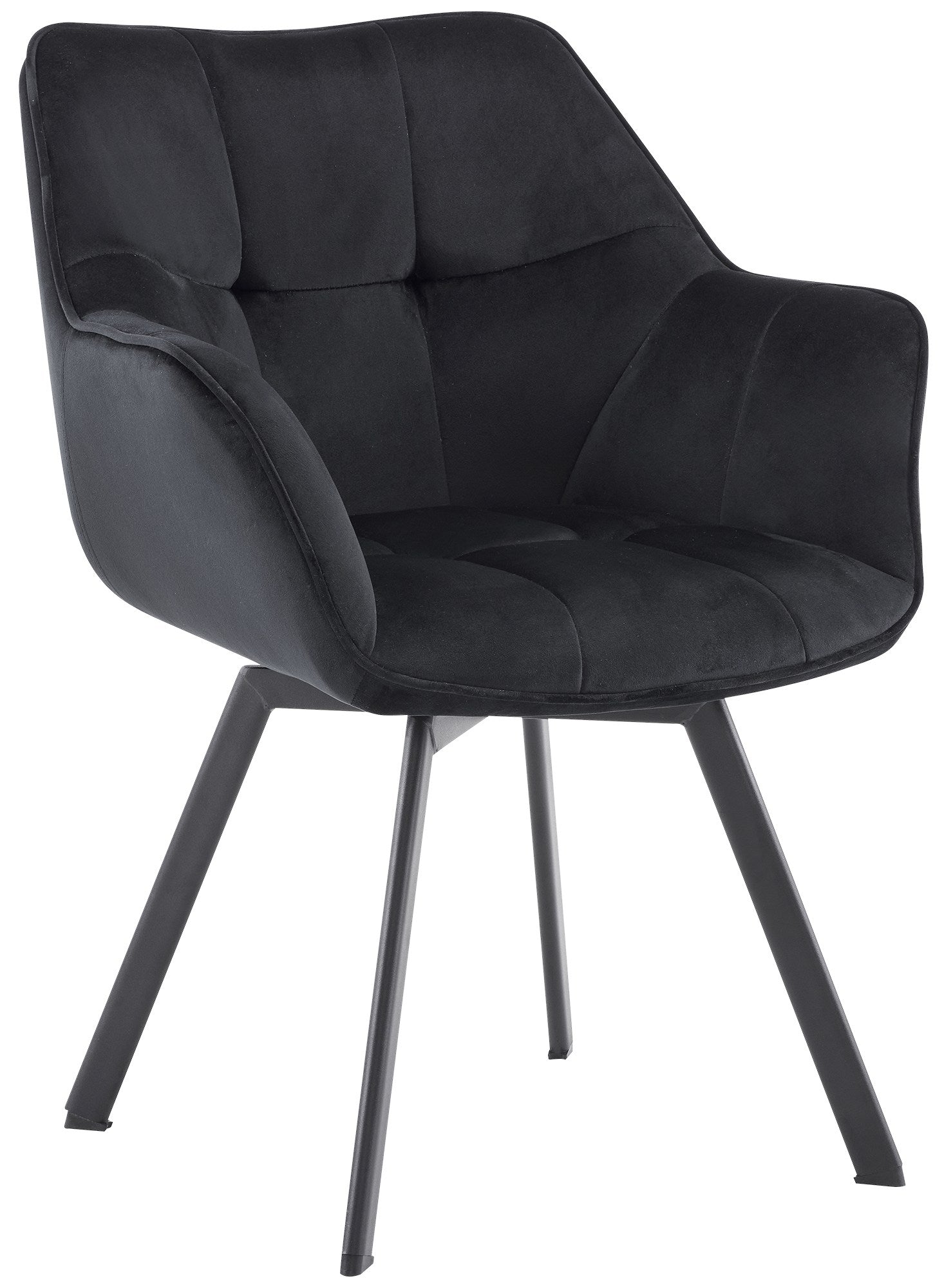 Draaibare Velvet Eettafelstoel - Luxe Stoel - Optimaal Comfort en Onderhoudsvriendelijk Kleur zwart