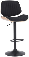 Barkruk met Stoffen Bekleding - Houten Frame - In Hoogte Verstelbaar 360° Draaibaar Design Kleur natuur/schwarz Onderstel Kleur zwart