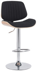 Barkruk met Stoffen Bekleding - Houten Frame - In Hoogte Verstelbaar 360° Draaibaar Design Kleur natuur/schwarz Onderstel Kleur chroom