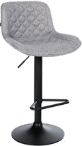 Barstoel - Keukenstoel - 360° draai, verstelbare hoogte, comfortabele zit - Kunstleer/Fluweel Kleur grijs Materiaal Stof