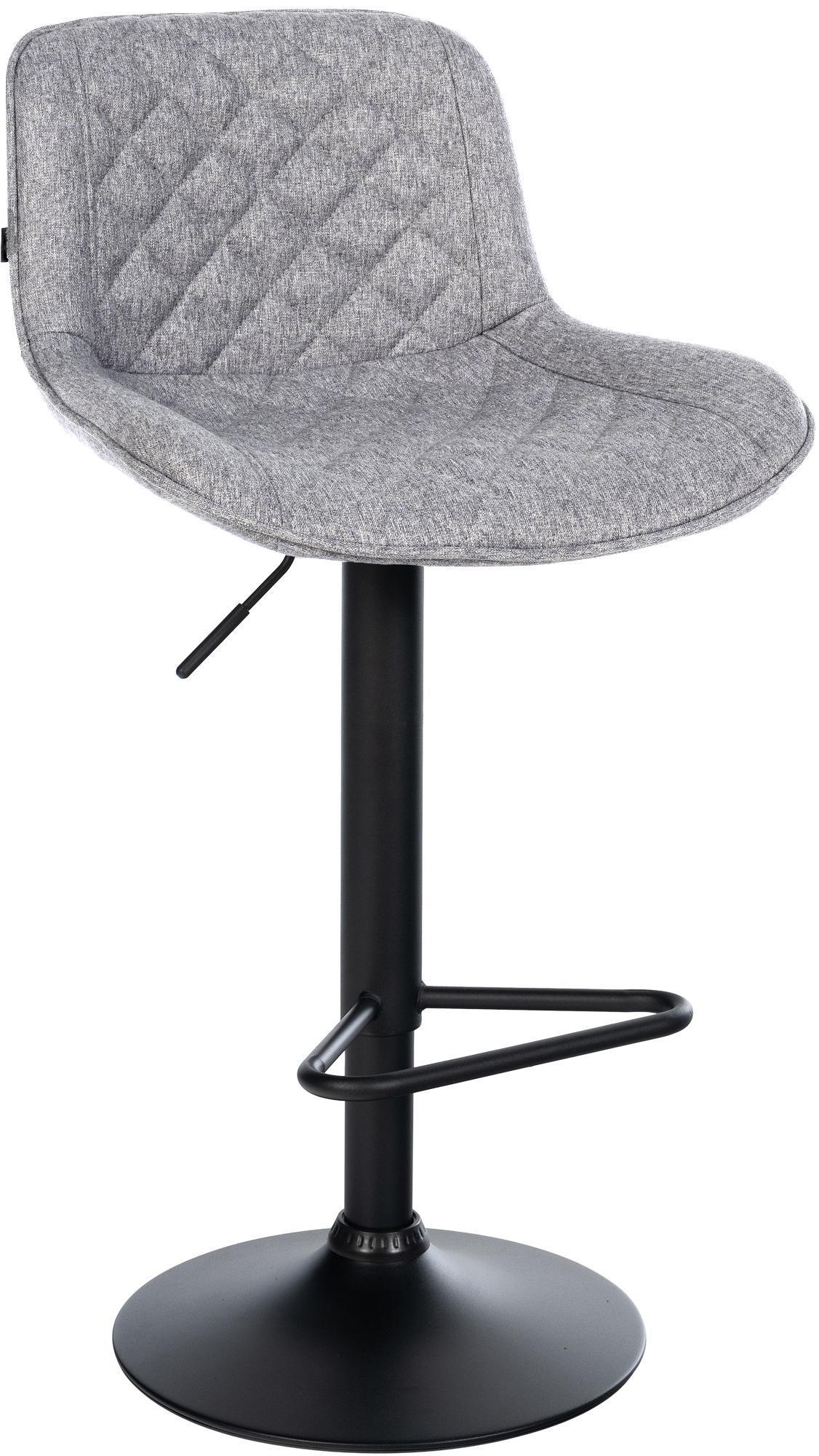 Barstoel - Keukenstoel - 360° draai, verstelbare hoogte, comfortabele zit - Kunstleer/Fluweel Kleur grijs Materiaal Stof