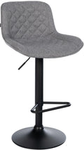 Barstoel - Keukenstoel - 360° draai, verstelbare hoogte, comfortabele zit - Kunstleer/Fluweel Kleur donkergrijs Materiaal Stof