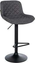 Barstoel - Keukenstoel - 360° draai, verstelbare hoogte, comfortabele zit - Kunstleer/Fluweel Kleur zwart Materiaal Stof