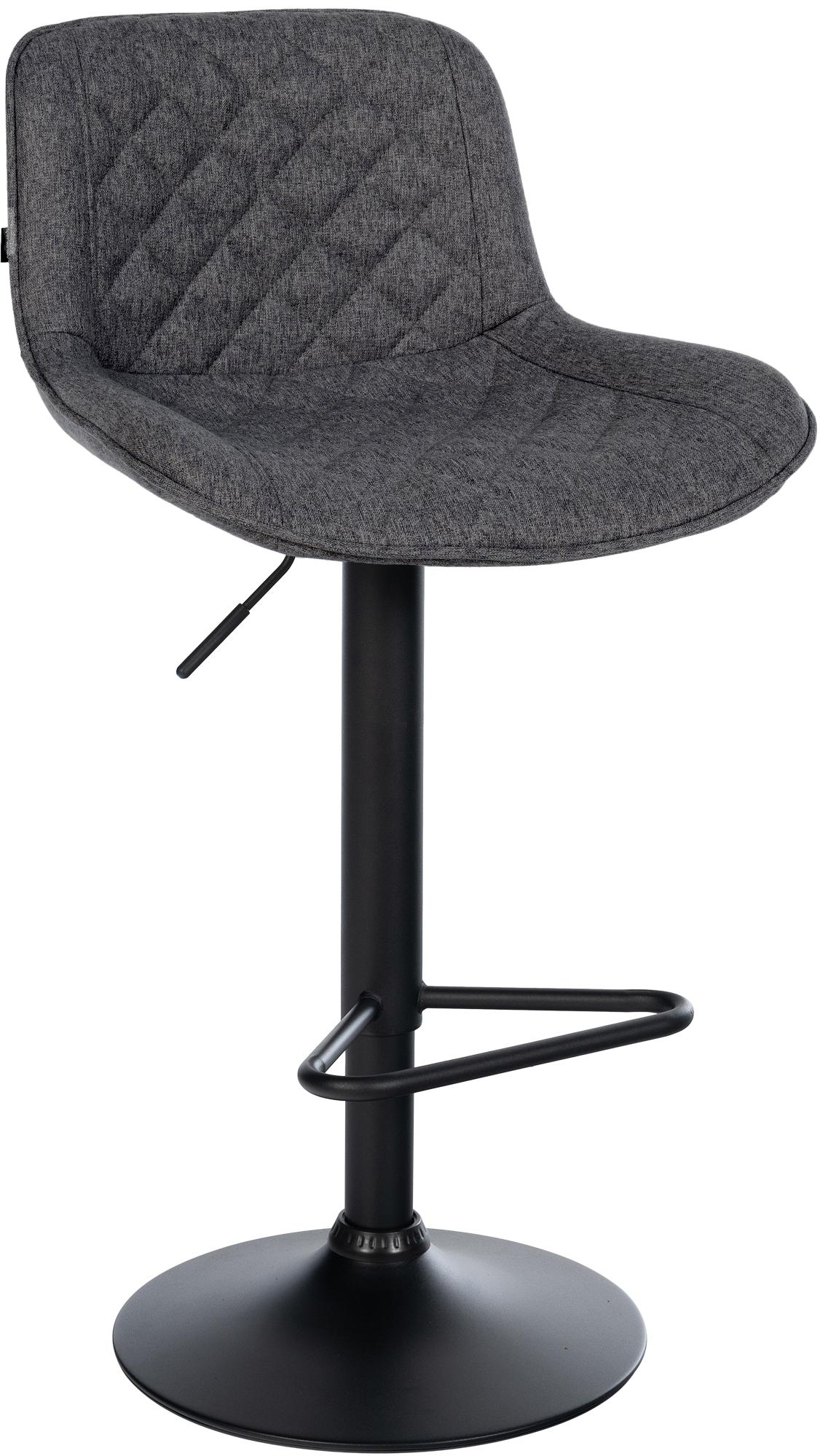 Barstoel - Keukenstoel - 360° draai, verstelbare hoogte, comfortabele zit - Kunstleer/Fluweel Kleur zwart Materiaal Stof