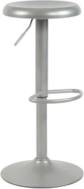 Moderne Barkruk - Design Kruk - Verstelbaar & 360º Draaibaar, Hoog Zitcomfort Kleur zilver