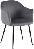 Eetkamerstoel - Fluwelen Fauteuil - Hoog Zitcomfort, Tijdloos Design Kleur donkergrijs