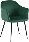 Eetkamerstoel - Fluwelen Fauteuil - Hoog Zitcomfort, Tijdloos Design Kleur donkergroen