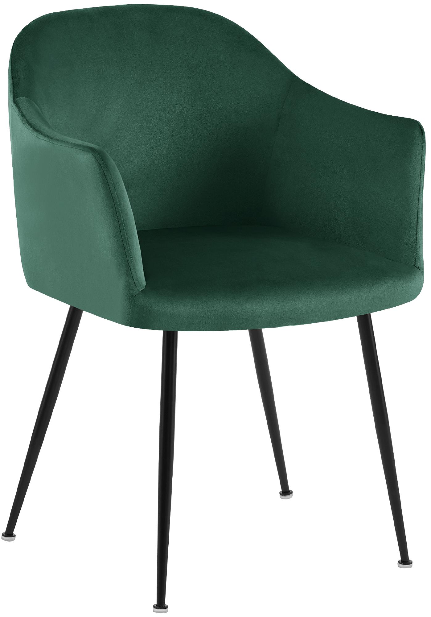 Eetkamerstoel - Fluwelen Fauteuil - Hoog Zitcomfort, Tijdloos Design Kleur donkergroen
