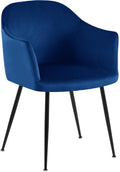 Eetkamerstoel - Fluwelen Fauteuil - Hoog Zitcomfort, Tijdloos Design Kleur donkerblauw