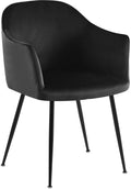 Eetkamerstoel - Fluwelen Fauteuil - Hoog Zitcomfort, Tijdloos Design Kleur zwart