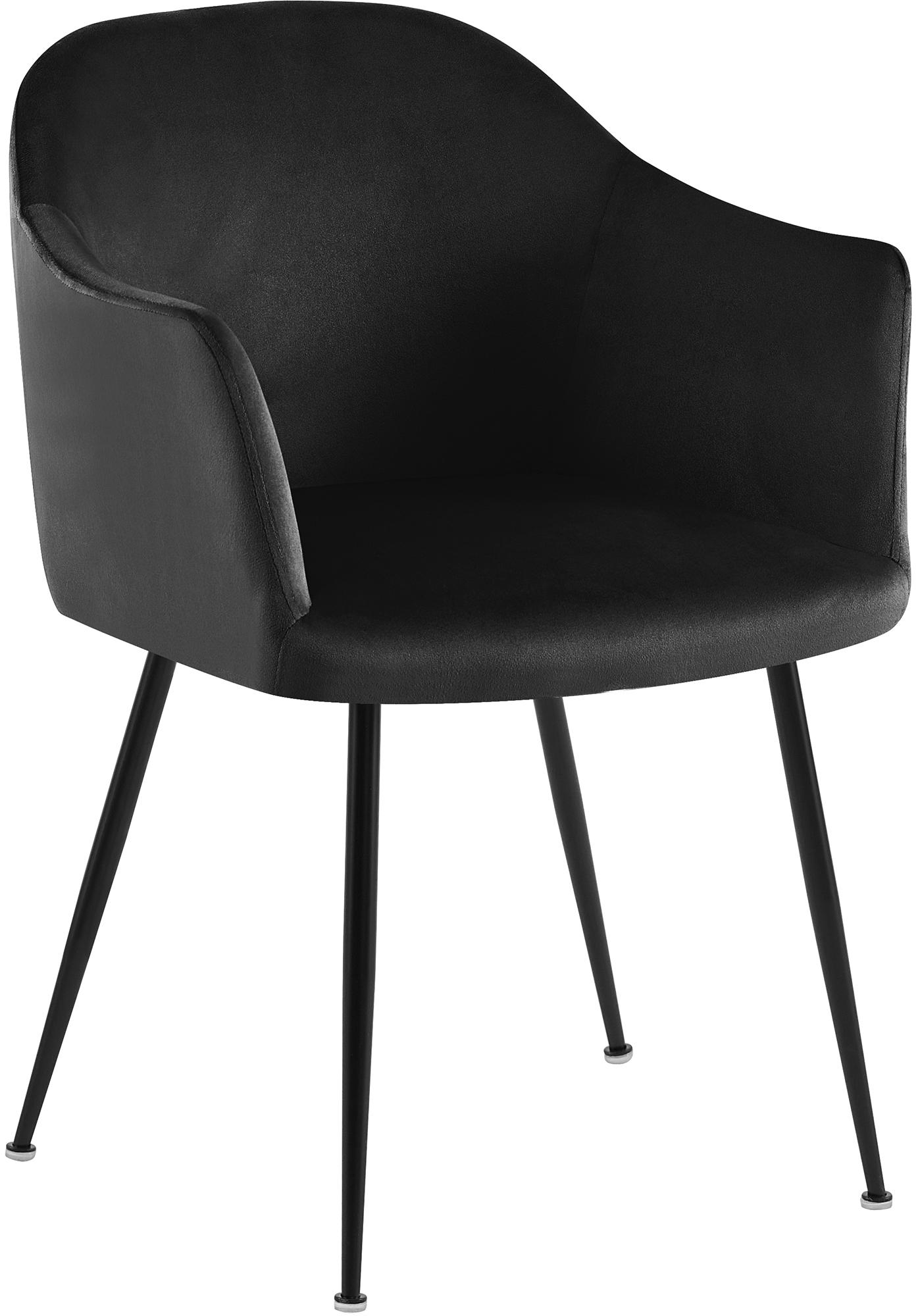 Eetkamerstoel - Fluwelen Fauteuil - Hoog Zitcomfort, Tijdloos Design Kleur zwart