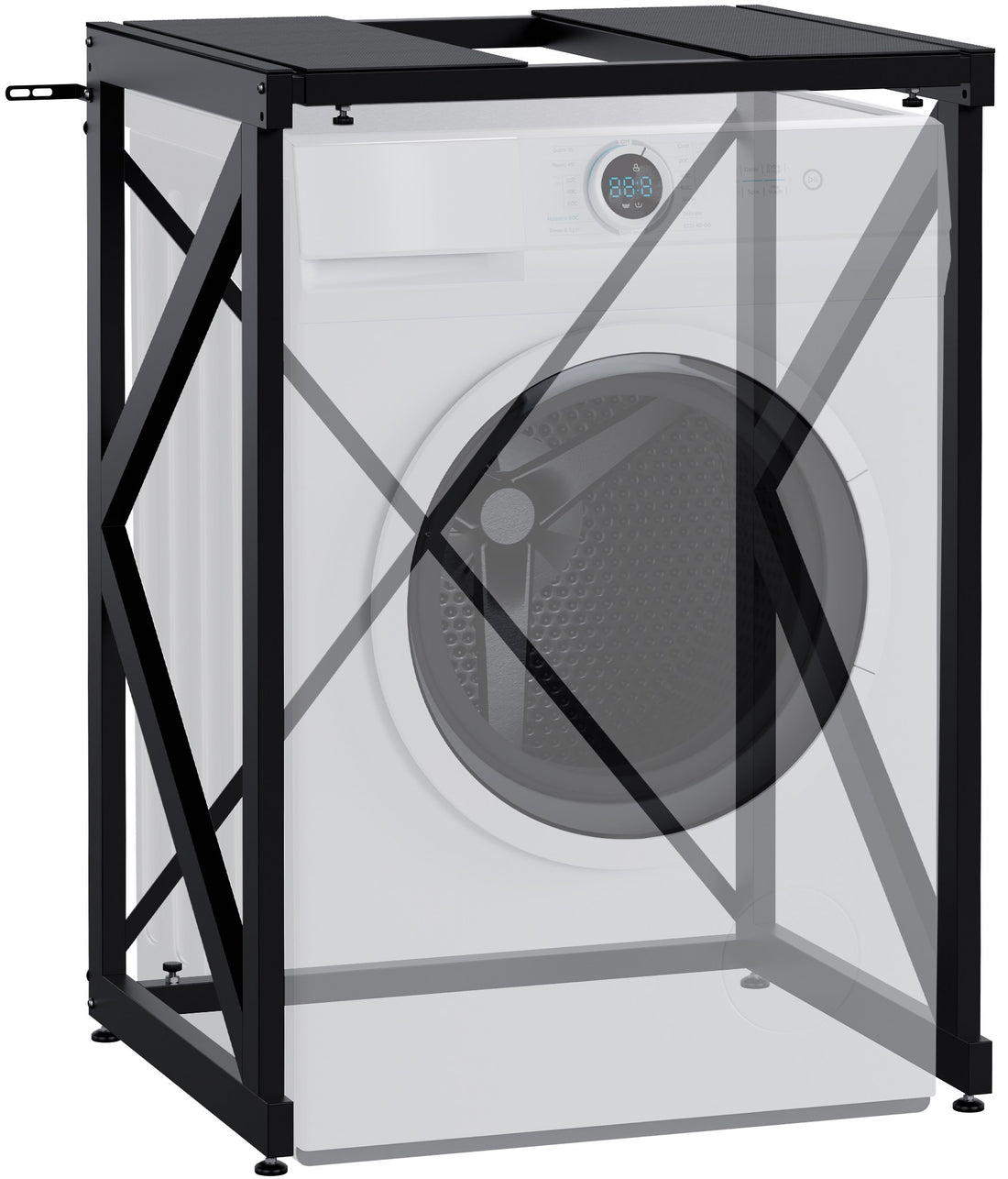 Opbergrek Wasmachines - Bewaarsysteem - Verstelbare Hoogte en Breedte, 300 kg Draagvermogen Kleur zwart