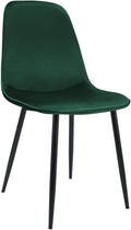Eetkamerstoel - Keukenstoel, Hoog Zitcomfort, Fluweel Bekleding - Groen Kleur groen
